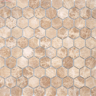 Мозаика Leedo Ceramica Pietrine Hexagonal Emperador light матовый К-0083 (18х30) 6 мм